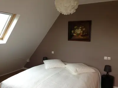 Un ou plusieurs lits dans un hébergement de l'établissement Charming house Riquewihr, Alsace