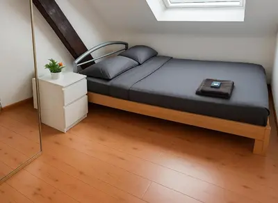 Un ou plusieurs lits dans un hébergement de l'établissement Skylight46 La Terrasse St Louis