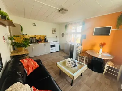 Cuisine ou kitchenette dans l'établissement L'appart avec jardin