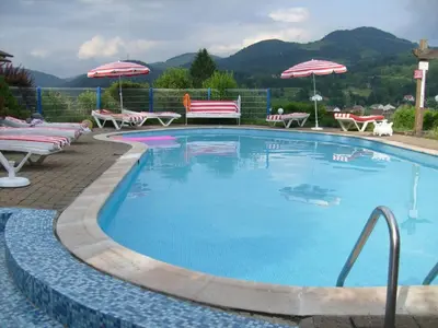 Vue générale sur la montagne ou vue sur la montagne depuis l'appartement