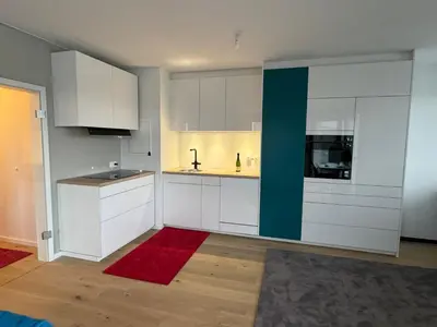 Cuisine ou kitchenette dans l'établissement Wohlfühloase 50m über dem Rhein