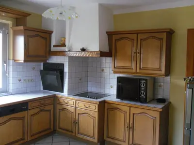 Cuisine ou kitchenette dans l'établissement Gîte les chateaux