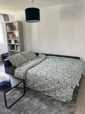 Un ou plusieurs lits dans un hébergement de l'établissement Appartement le Fonki st louis centre