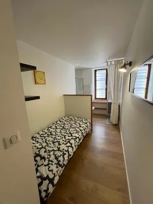 Un ou plusieurs lits dans un hébergement de l'établissement Superbe appartement atypique au cœur de Mulhouse
