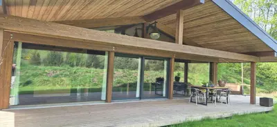 Balcon ou terrasse dans l'établissement chalet au calme, 7mn des pistes de ski