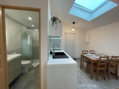 Salle de bains dans l'établissement Zenith spacious studio in a central and quiet area near Basel