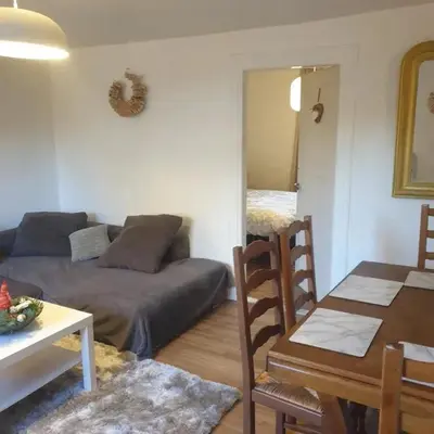 Coin salon dans l'établissement Maison spacieuse à Sainte-Croix-en-Plaine avec jardin