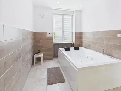 Salle de bains dans l'établissement Cocon Zen Balneo - Appartement RDC proche centre Mulhouse