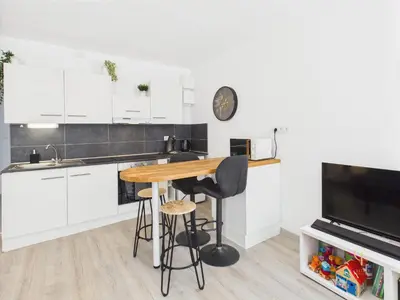 Cuisine ou kitchenette dans l'établissement Cocon Blanca- 1er étage prox centre Mulhouse