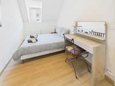 Un ou plusieurs lits dans un hébergement de l'établissement Cocon Jaune - Duplex 2e étage prox centre Mulhouse