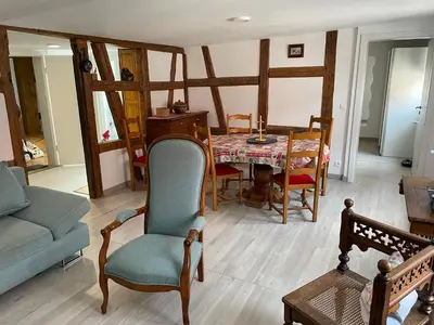 Coin salon dans l'établissement Le 1470 Appart 4 personnes Sélestat centre historique Alsace centrale