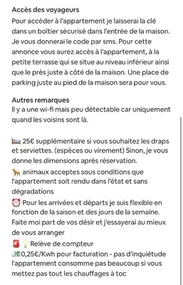 Plan de l'établissement Appartement au calme