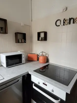Cuisine ou kitchenette dans l'établissement Chez Diane Colmar