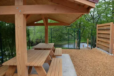Balcon ou terrasse dans l'établissement Chalet des Aigrettes, Les 1000 Etangs