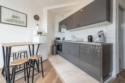 Cuisine ou kitchenette dans l'établissement Le Bâle 24 Très Bel Appartement Centre Mulhouse