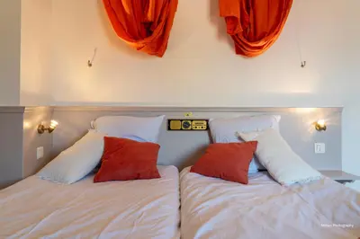 Un ou plusieurs lits dans un hébergement de l'établissement Le duplex du Ried à Muttersholtz en Alsace proche Europa Park