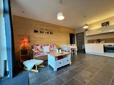 Cuisine ou kitchenette dans l'établissement Appartement à La Bresse - cadre naturel et calme
