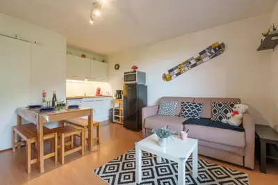 Cuisine ou kitchenette dans l'établissement L'Ourson Rider - Proche pistes de ski