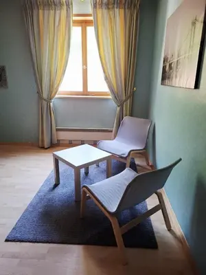 Coin salon dans l'établissement Grand Appartement avec Balcon, au coeur du vignoble