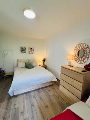 Un ou plusieurs lits dans un hébergement de l'établissement Modern Loft Basel Airport ArtBasel