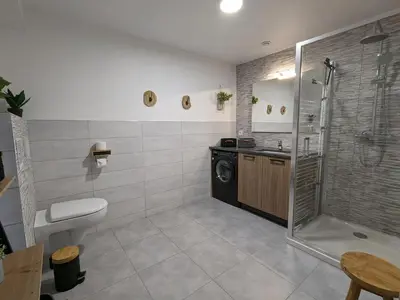 Salle de bains dans l'établissement Appartement familial proche lac et centre à Gérardmer - 4 pers, animaux admis - FR-1-589-818