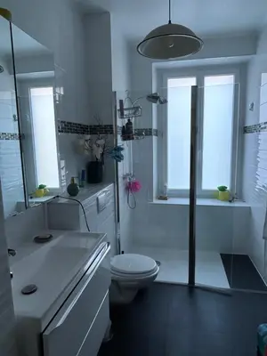 Salle de bains dans l'établissement Séjour entre ville et montagnes Appartement 90 m2