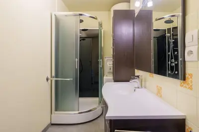 Salle de bains dans l'établissement Le Chitelet 506 - Au pied des pistes