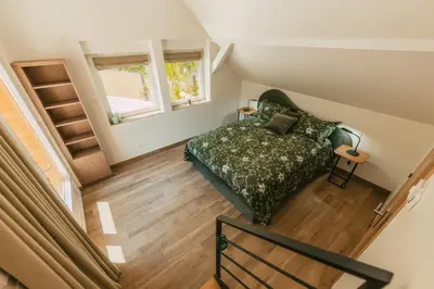 Coin salon dans l'établissement Gîte LEHA avec jacuzzi à RimbachZell pour 5 personnes