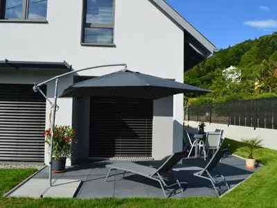 Jardin de l'établissement Maison neuve 4 chambres à Soulzbach - FR-1-744-46
