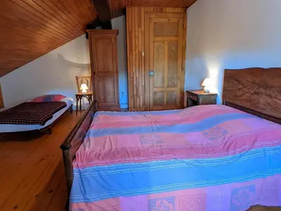 Un ou plusieurs lits dans un hébergement de l'établissement Gîte isolé au cœur des Vosges, parfait pour randonnées - FR-1-583-430