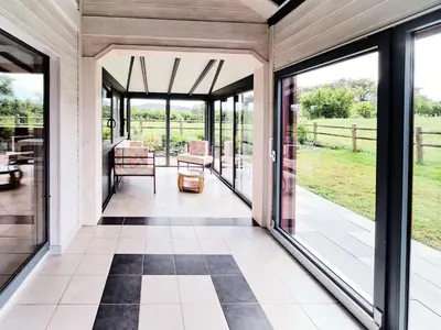 Balcon ou terrasse dans l'établissement Gîte écologique calme proche Vosges, accueil PMR - FR-1-583-465