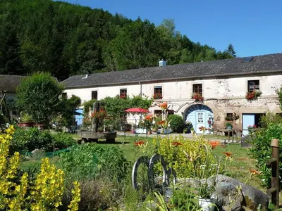 Jardin de l'établissement Charme Authentique au Moulin de Saphoz avec Grand Jardin - FR-1-583-499