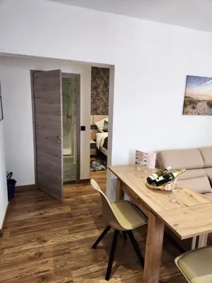 Coin salon dans l'établissement Appart Hôtel la roseraie