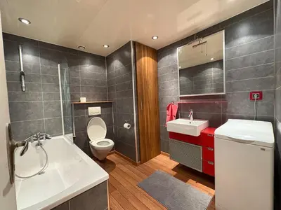 Salle de bains dans l'établissement Studio Bartenheim proche de Bale
