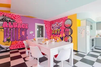 Cuisine ou kitchenette dans l'établissement PopArt by AlsacePulse