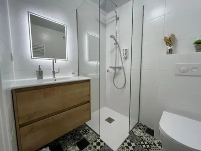 Salle de bains dans l'établissement La Cour de Mamama Appartement 4