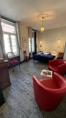 Coin salon dans l'établissement Villa Bartholdi
