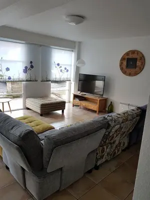 Télévision ou salle de divertissement dans l'établissement Appartement Melou rez de chaussée