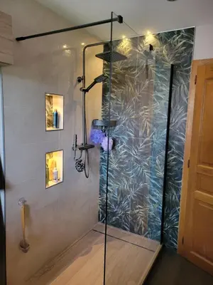 Salle de bains dans l'établissement Le jardin