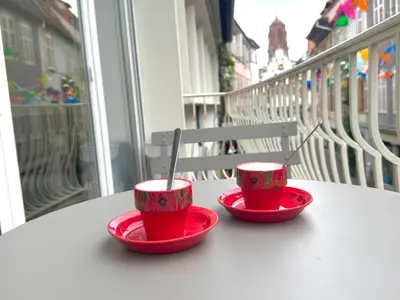 Balcon ou terrasse dans l'établissement Au Petit Bonheur - Studio - Centre ville