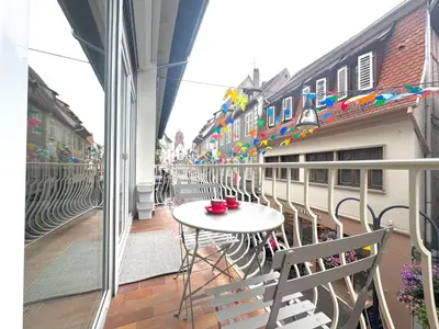Balcon ou terrasse dans l'établissement Au Petit Bonheur - Studio - Centre ville