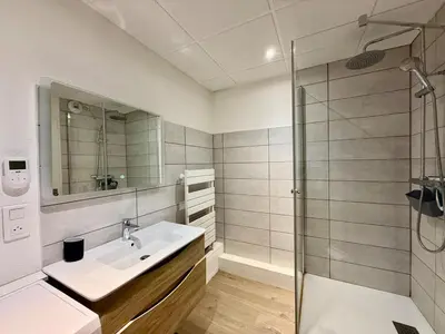 Salle de bains dans l'établissement L'Appart des Copains, beau duplex & centre-ville
