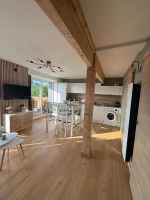 Cuisine ou kitchenette dans l'établissement Appartement avec vue lac