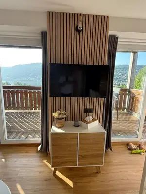 Balcon ou terrasse dans l'établissement Appartement avec vue lac