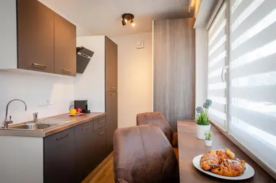 Cuisine ou kitchenette dans l'établissement Explorer, Proche Basel, Voyage, Style & Confort