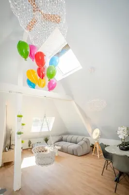 Un ou plusieurs lits dans un hébergement de l'établissement Up, Proche Basel, Loft Sous Combles & Vue