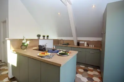 Cuisine ou kitchenette dans l'établissement Up, Proche Basel, Loft Sous Combles & Vue