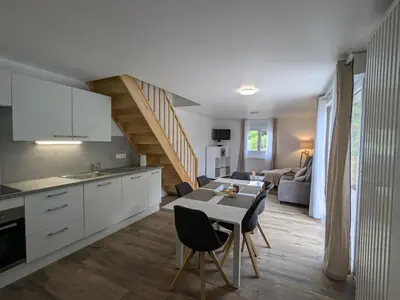 Cuisine ou kitchenette dans l'établissement Gîte familial à La Croix-aux-Mines avec entrée privative - FR-1-589-826