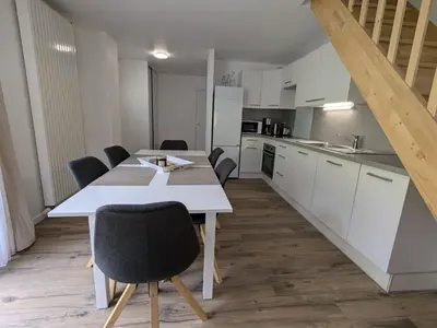 Cuisine ou kitchenette dans l'établissement Gîte familial à La Croix-aux-Mines avec entrée privative - FR-1-589-826