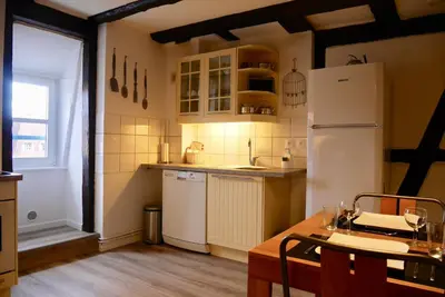 Cuisine ou kitchenette dans l'établissement Gîte Grand'Rue 